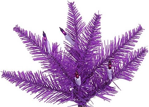 Изкуствена Коледна Елха Vickerman 6.5' Purple Fir Тънък, Лилаво Лампи с нажежаема Жичка с подсветка от твърди Мазоли - Коледна Елха Изкуствена