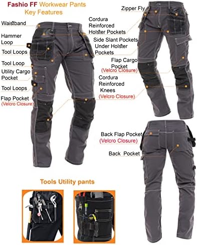 Модерен Мъжки Строителни Панталони С Джобове за Инструменти Cordura Carpenter, Близо До Коляното Работно Облекло, Защитни