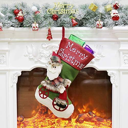 Коледни Чорапи AIKENR, Коледна Украса, на 3 опаковки, Много Големи Декоративни Орнаменти, Персонални Чулочные Украса за Семейна