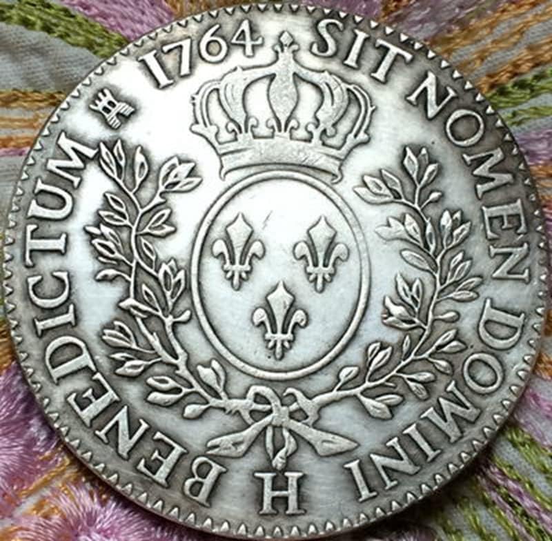 1764 Френски Монети От Чиста Мед С Посеребренным Покритие Антични Сребърни Доларови Монети Колекция от ръчно изработени изделия