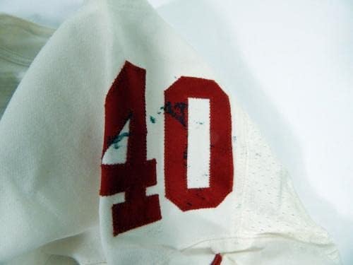 2012 San Francisco 49ers 40 Използван за игра Бяла Риза 46 DP42661 - Използвани За игра в НФЛ тениски Без подпис