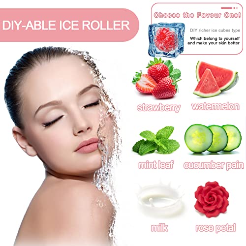 Yiclick Ice Face Roller, Ледена валяк за лице и очи -за многократна употреба Ледена валяк за грижа за кожата на лицето, Ледена Валяк