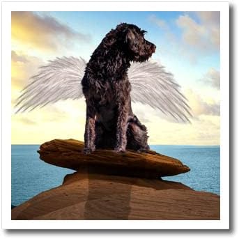 3подайте Сладък кафяв кученце с крила на ангел и изглед към океана - Ютия с подгряване (ht-360886-2)