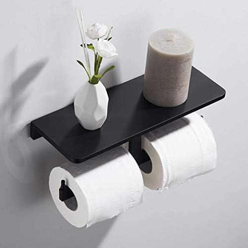 Държач за тоалетна хартия MXIAOXIA -Държач за тоалетна хартия, Двойна стойка за ролка с поставка за телефон, Неръждаем и Държач за тоалетни