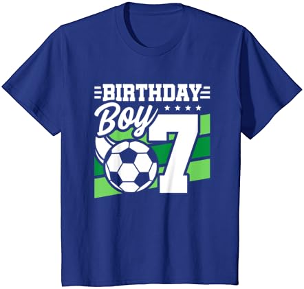 Детски футболен Рожден ден - 7-Годишно Момче - Тениска на 7-ия Рожден ден