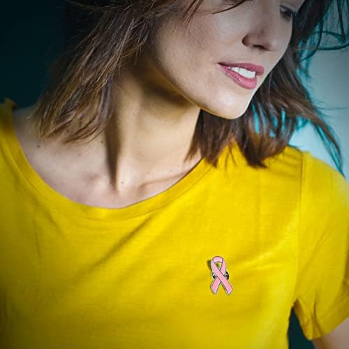 Sticro 30 Опаковки Розови Лента Възглавница с емайл за повишаване на информираността за рака на гърдата на Ревера за Събиране на средства,