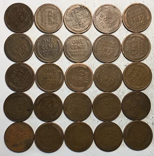 1912 P Линкълн Пшеничен Цент, Пени Ролка (25) Монети Пени Продавачът Добър