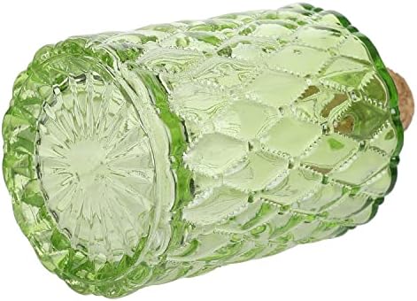 MyGift Ретро Набор от Декоративни бутилки от Зелено стъкло с Текстурированным дизайн за Тростникового дифузьор, Маслен Вкус,