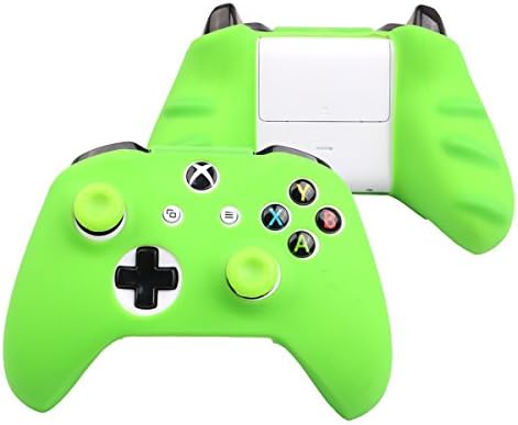 Мека силиконова обвивка Pandaren за набиране контролери за Xbox One X / S (Зелена обвивка X 1 + дръжка за палеца X 2)