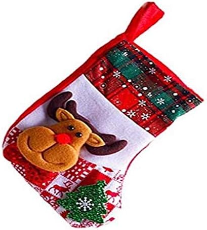 ALREMO HUANGXING - Коледни чорапи, Много Големи Чорапи в клетка с имитация, за Украса на семейни празници и Коледно парти - Мечка (Цвят:
