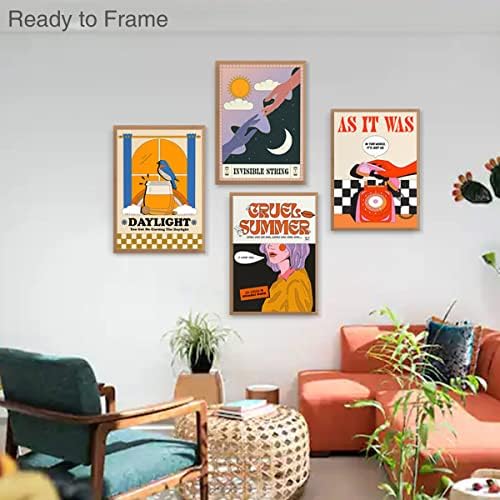 ретро Стенен плакат bonesweet за стая, Естетичен Декор на стените в стил ретро, Плакат на Хари Стайлза за сядане (Без рамка, 8x10 инча,