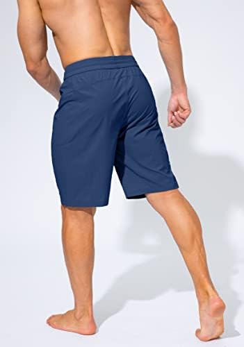 Мъжки Бански, бързо съхнещи Плажни къси панталони с джобове с цип, Плажни Шорти, Бански Костюми за мъже - Без вкара лигавицата (Midnight, 3XL)