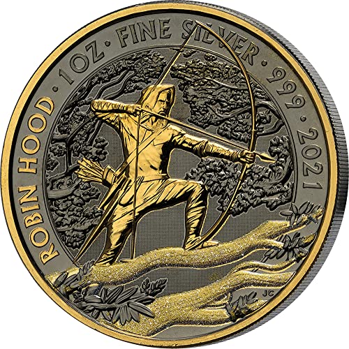 2022 DE Незабравим Набор от PowerCoin Robin Hood Златна Энигма Премия Комплект Сребърни монети 3x1 Унция 2 Gbp Великобритания