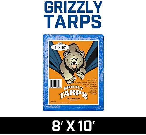 Многофункционална водоустойчив брезент B-Air Grizzly, 8x10 фута, Опаковка от 4 броя, синьо