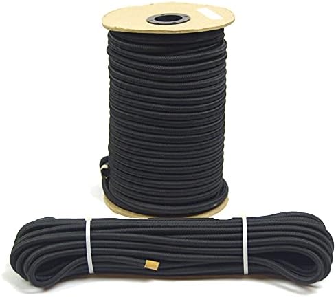 Marine Masters 1/8 X 10 Черно Бънджи кабел - Полиестерна Ударопрочная Еластична въже морския клас за тежки условия на работа
