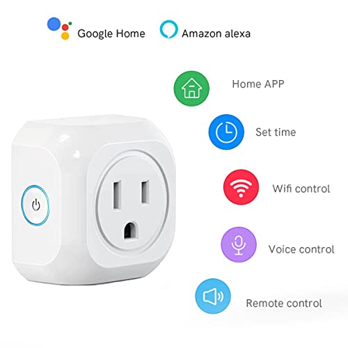 LINTYLE 2 опаковки Wi-Fi Smart Plug Мини-изход Wi-Fi, която е съвместима с Alexa и Google Home, конектор за дистанционно управление