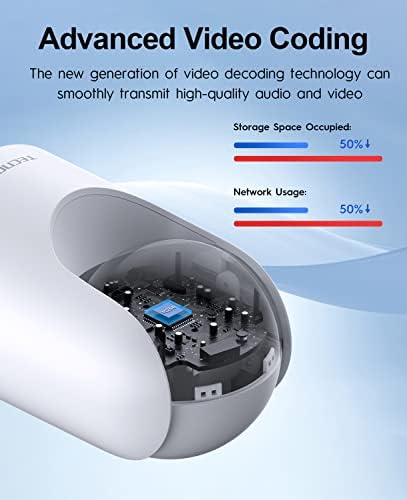 Интелигентна WiFi-Камера за сигурност Tecno 2K Ultra HD, карта памет Micro SD + адаптер, 64 GB