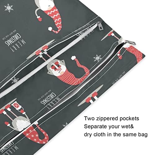 Kigai 2 бр., Чанта за влажни сушене с Коледни Джуджетата, Водоустойчив Многократна употреба Тъканни Чанта за Влажни Сушене на Пелени за