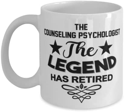 Чаша за Психолог-Консултант, Легендата се пенсионирах, Нови Уникални Идеи за Подаръци за Психолог-Консултант, Чаена Чаша, Чаена Чаша Бял Цвят