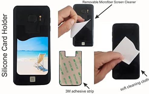 Бял Плажен Стол Sunny Seas Design - Силиконов 3 М Лигав Чанта-портфейл за Кредитни карти, Приклеивающийся до чехлам за мобилни телефони iPhone