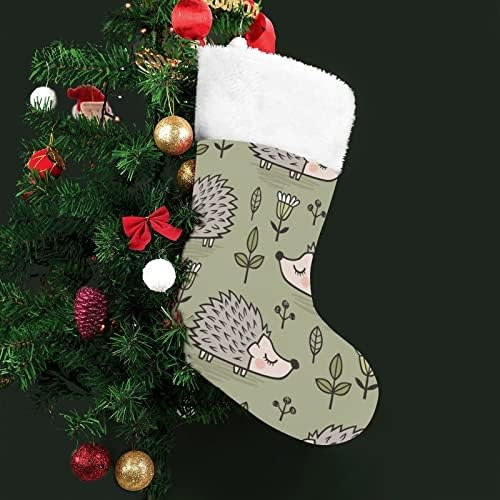 Сладък Коледен Отглеждане във формата на Таралеж, Коледна Елха, Висящи Чорапи за Камината, с Къси Плюшени Белезници, Украса