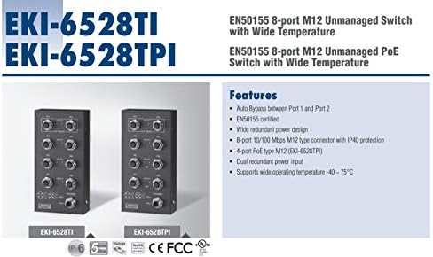 (DMC Тайван) EN50155 8-Портов Unmanaged switch Poe M12 EN50155