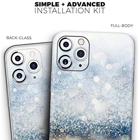 Дизайн Skinz с расфокусированными сини и златни пайети, Защитно Vinyl стикер, Амбалажна хартия, калъф, Съвместим с Apple iPhone 11 Pro Max (покритие на екрана и кантиране на заднот?
