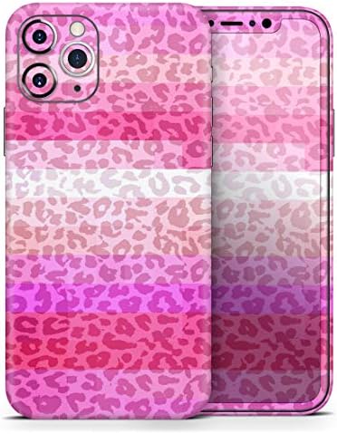 Дизайн Skinz Ярко-Розова Раирана защитно vinyl стикер с принтом леопард, увита кожата, което е съвместимо с Apple iPhone 11 Pro Max (покритие