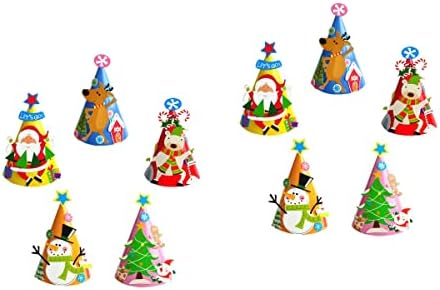 10 бр Коледна Хартия С Анимационни Модел САМ Шапка За Парти, Украси за Тържества, Шапка за Деца, Коледна Украса, Коледни Подаръци