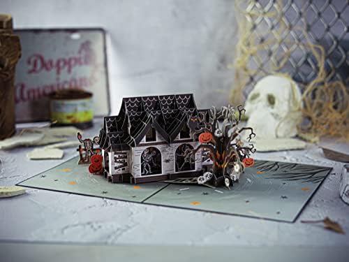 Liif 3D Поздравителна Всплывающая Картичка за Хелоуин (haunted house) е Забавна Картичка За Хелоуин За деца, приятели, Гадже, Приятелка,