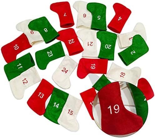 24шт Коледни Декоративни Чорапи Календар за Обратно Броене Коледни Висящи Украшения на Коледна Украса