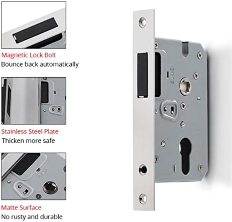 LIUGOU Черно Тъпо Система за заключване на вратите за Спалня с ключове, Защитно заключване на дръжките на входните врати, анти-кражба