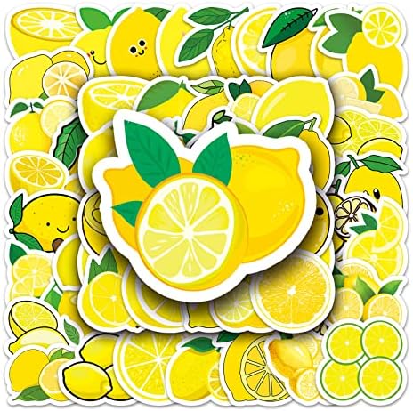 Етикети с Лимон 50 Плодове Лимон Модерен Естетически Стикери за Лаптоп, Шлем за Бутилки с Вода, Китари, Скейтборд, Шлем в Хладилник,