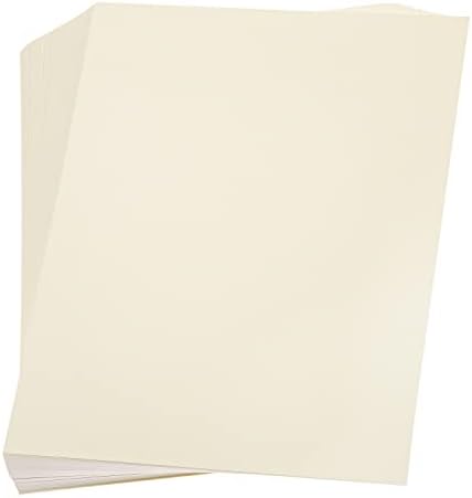Хартиена опаковка от картон 8.5 x 11 - 110 паунда Жълта хартия за албуми от картон цвят на Слонова кост - Двустранен Хартия за бродерия,
