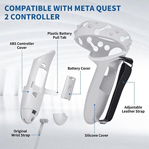 Калъф за писалки контролер за аксесоари Meta/ Oculus Quest 2, Удължител за контролер с отвор за батерия, Коленете, за Meta Quest