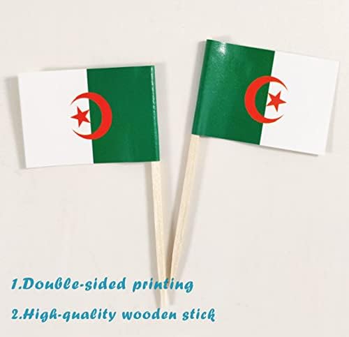 JBCD Флаг Алжирски клечки за Зъби Мини-Малки Знамена за Топпинга алжирски кексчета (200 бр.)