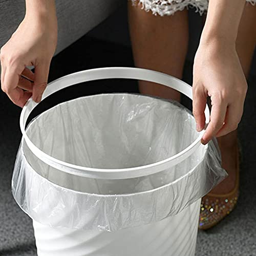Малката кофа за Боклук ALLMRO Бяло Кръгло Пластмасово кошче за Боклук за баня, кухня, офис, хотел (Размер: 24,6 * 32,3 * 20 см)