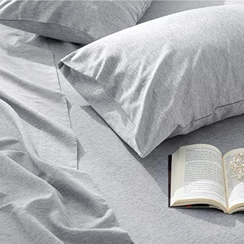 Комплекти спално бельо Bedsure Extra Deep Pocket Queen Сиво - Кърпи на надуваем матрак с дълбок джоб от 18 до 24 инча - Комплект