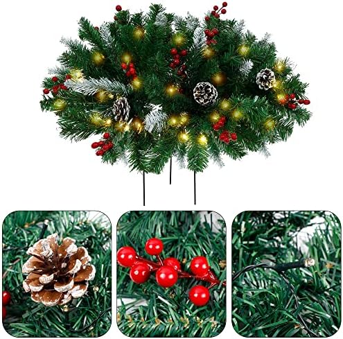 Пълнител за Коледното Урна Juegoal, Предварително осветени Изкуствена Коледна елха с Украса, Подсвеченные Коледни Бор, на