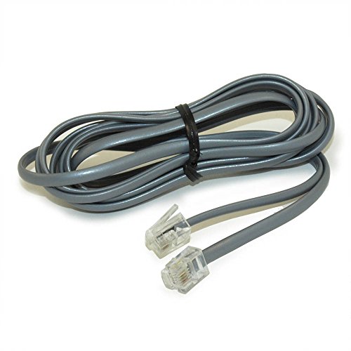 Модулна телефонен кабел MyCableMart 7Ft RJ11 (6P4C), 4 Тел / 2 Линия, Обратната