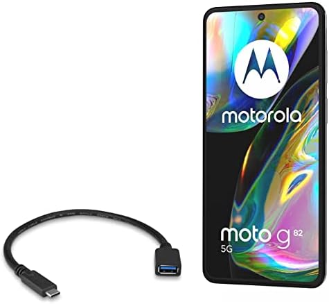 Кабел BoxWave е Съвместим с Motorola Moto G82 USB адаптер за разширяване, добавете свързано по USB обзавеждане на вашия телефон за Motorola Moto G82
