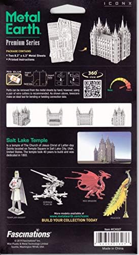 Очарованието на Metal Earth Премиум Серията на Храма в Солт Лейк Сити 3D Метален Комплект Модел