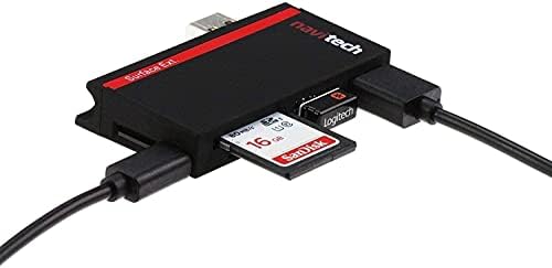Navitech 2 в 1 Лаптоп /Таблет USB 3.0/2.0 Адаптер-hub /Вход Micro USB устройство за четене на карти SD/Micro SD слот, Съвместим с 14-инчов