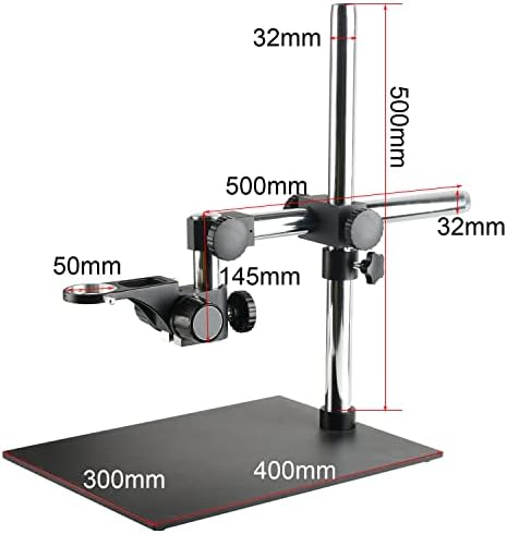 Скоба микроскоп с насрещна опора KOPPACE на висока платформа, 400 * 300 мм, на Основата на 500 мм, Дълъг Колона, Бленда на обектива 50 мм