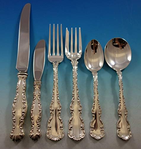 Комплект прибори за хранене от сребро Луи XV от Уайтинга на 12 Сервизов 77 бр. Без моноблоков