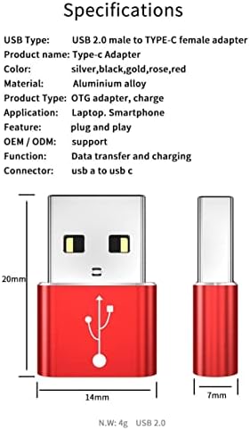 Адаптер BoxWave, който е съвместим с JBL Live Pro + TWS (адаптер от BoxWave) - Устройство за превключване на порта USB-A-C (5 бр.), USB Type-C OTG USB-A Преобразува данните за зареждане на JBL Live Pro +