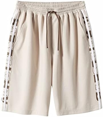 Летни Младежки Свободни шорти HOUKAI с еластичен колан и завязками, Връхни Дрехи, Спортни къси панталони, Ежедневни панталони Оверсайз (Цвят: бежов Размер: 3X-Large)
