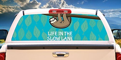Снимка на задния прозорец Slow Sloth | Графичен надпис на задния прозорец на камиона и автомобил с висока разделителна способност