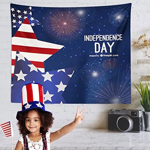Хавайски Вечерни Украса Американски Флаг Патриотичен Фон За Снимка Плат Декор за Парти в чест на Деня на Независимостта (E, Един размер)