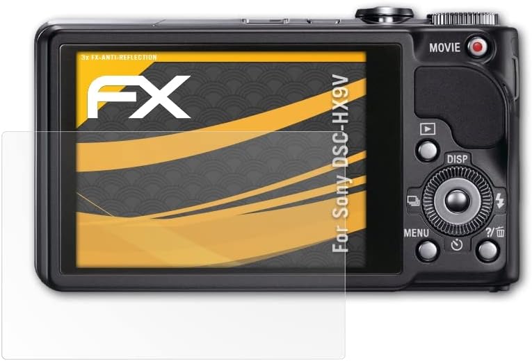 Защитно фолио atFoliX, съвместима със защитно фолио за Sony DSC-HX9V, Антибликовая и амортизирующая защитно фолио FX (3X)